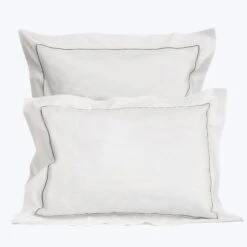 Gramercy Duvet & Shams, White/Wilton Blue