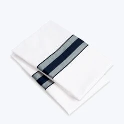Dimora Sheets & Pillowcases, White/Midnight Blue -Home Furnishings Store 1454343 1