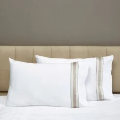 Dimora Sheets & Pillowcases, White/Khaki -Home Furnishings Store 1539676 2