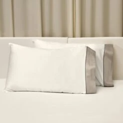 Luna Stella Sheets & Pillowcases, Ivory/Khaki -Home Furnishings Store 1553367 2