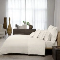 Nuvola Percale Duvet & Shams, Ivory -Home Furnishings Store 1600744 2