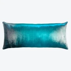 Ombre Velvet Throw Pillow, Pacific