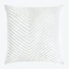 Chevron Velvet Throw Pillow, White
