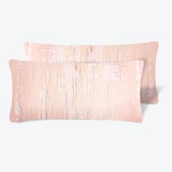 Set Of 2 Mini Brushstroke Velvet Pillow, Blush