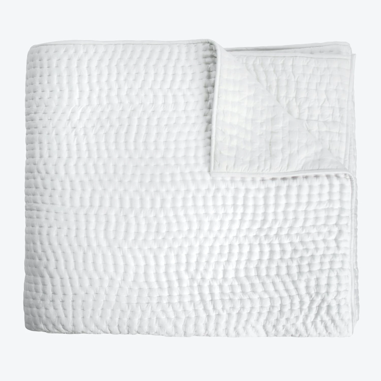Hand Stitched Coverlet, White 3 Hand Stitched Coverlet, White