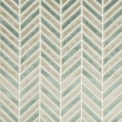 Mineral And Beige Zig Zag Velvet Fabric