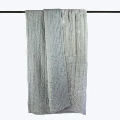 Quilted Throw, Perfect Blue