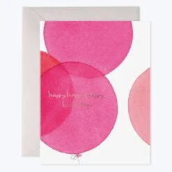 Pink Balloons Birthday Card