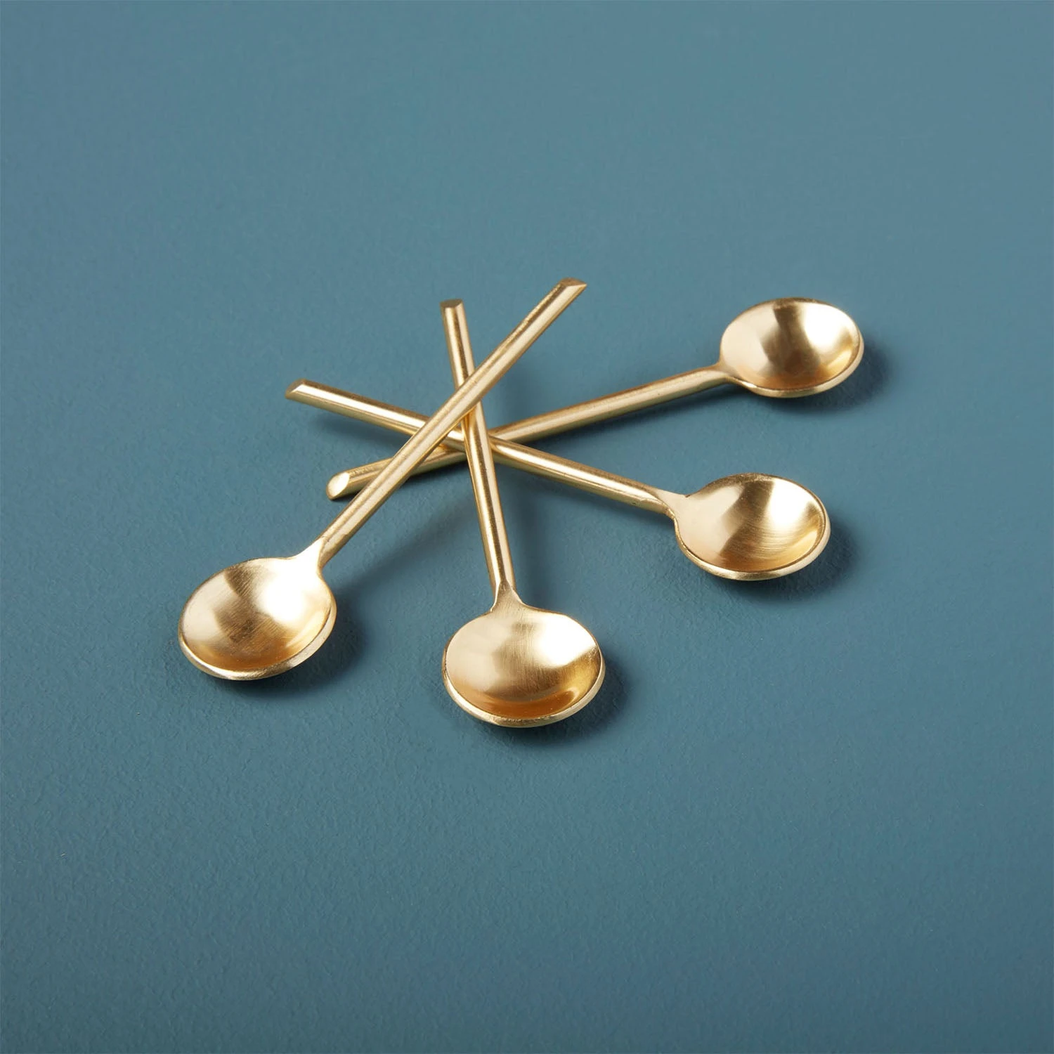 Gold Thin Spoons, Set Of 4 4 Gold Thin Spoons, Set Of 4 - Image 2