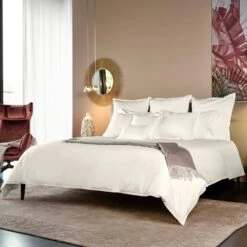 Lineare Sateen Duvet & Shams, Ivory -Home Furnishings Store 3027625