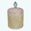 Depression Glass Diamond Storage Jar, Light Yellow -Home Furnishings Store 3031704 1