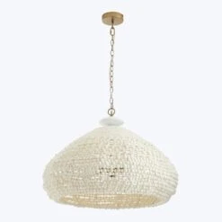 Home Furnishings Store 7 White Beaded Chandelier